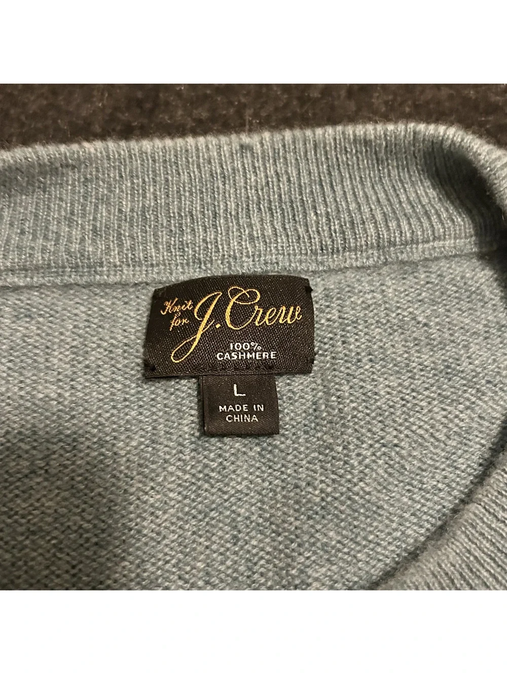 J.Crew Sweater Mens Large 100% Cashmere Light Blue Crewneck